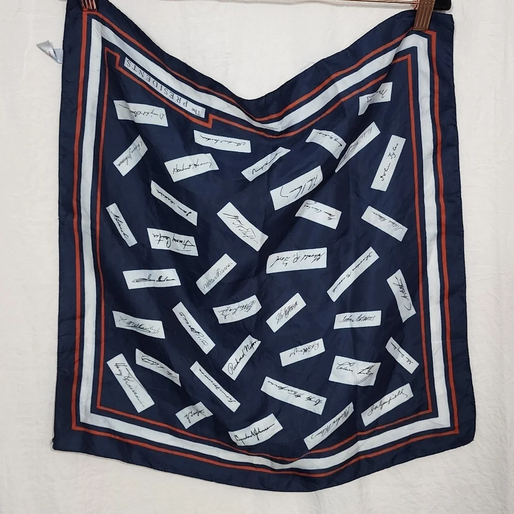 70s Patriotic U.S. Presidents Acetate Scarf
